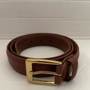 Cole Haan Double Stitched Brown Leather Belt Size 36 Excellent Condition Red Tag